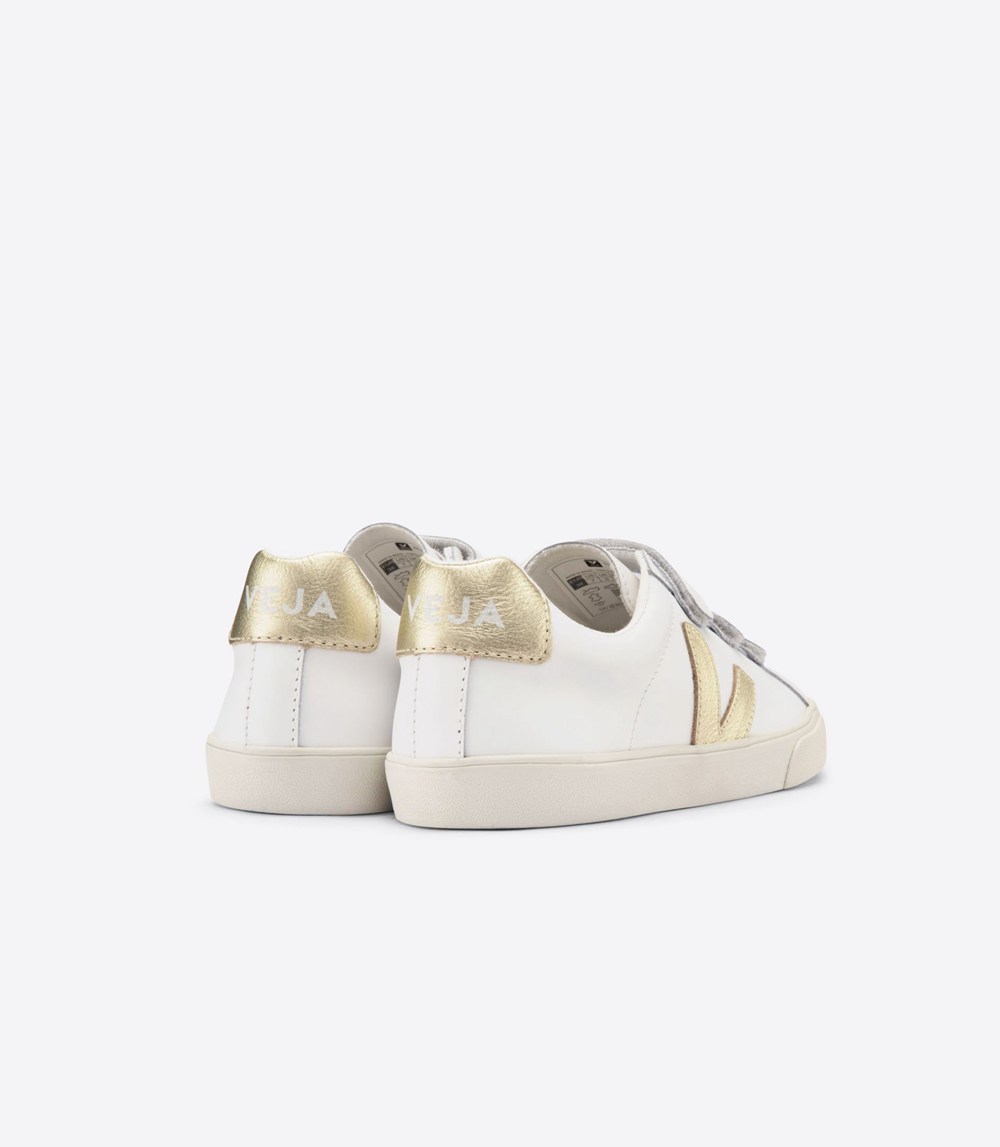 Veja Sneakers Dama - 3-Lock Piele - Albi/Aurii - 0271398-NI